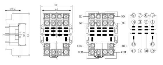 Clion Industrial Control Relay NNC68A-4Z(LY4) HH54P Relay Socket PTF14A with UL certificate